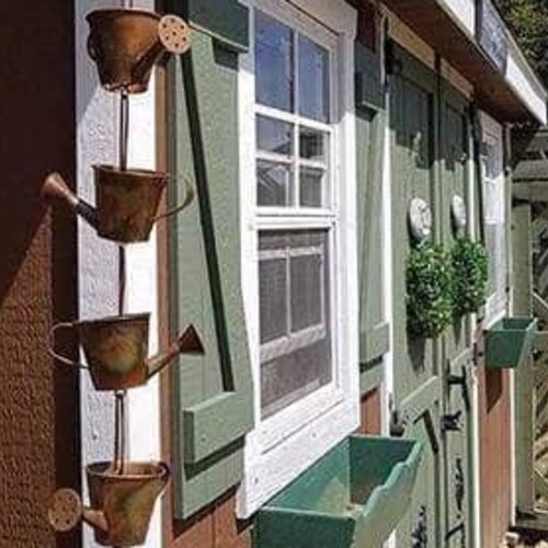 Watering Can Rain Chain Garden Ornament Gardening Art Patio Etsy