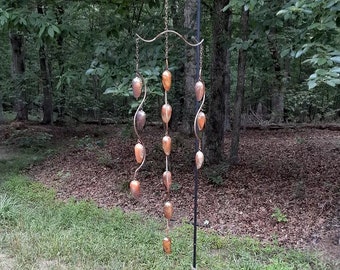 Triple Bell Spiral Wind Chime, Wind Chimes, Rustic Wind Chimes, Gardening Gift, Garden Decoration, Garden Art, Gardener Gift, Gardening