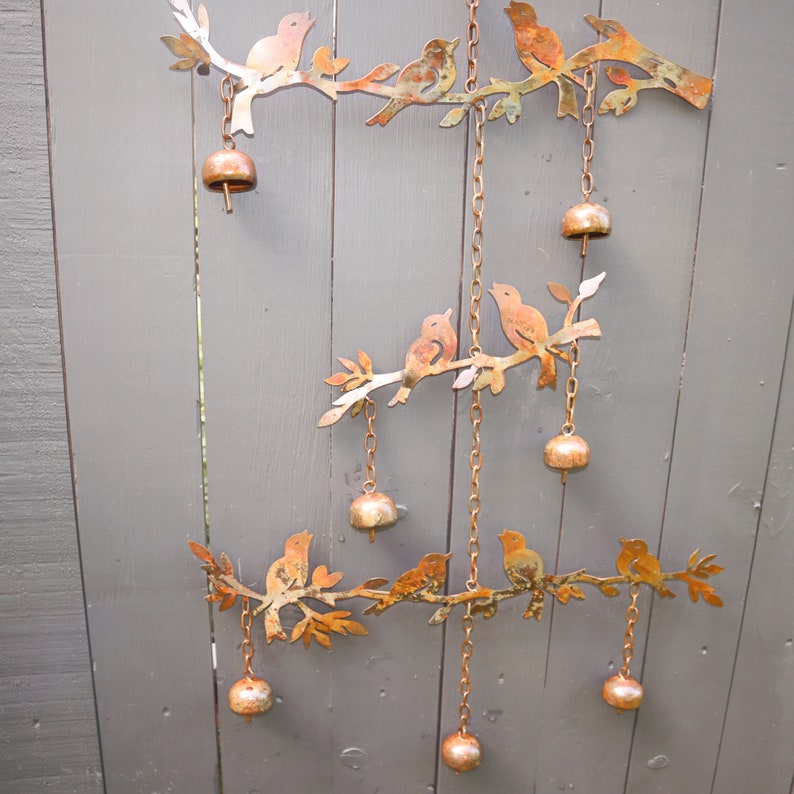 Birds and Branches Wind Chime Yard Art Garden Decor Etsy