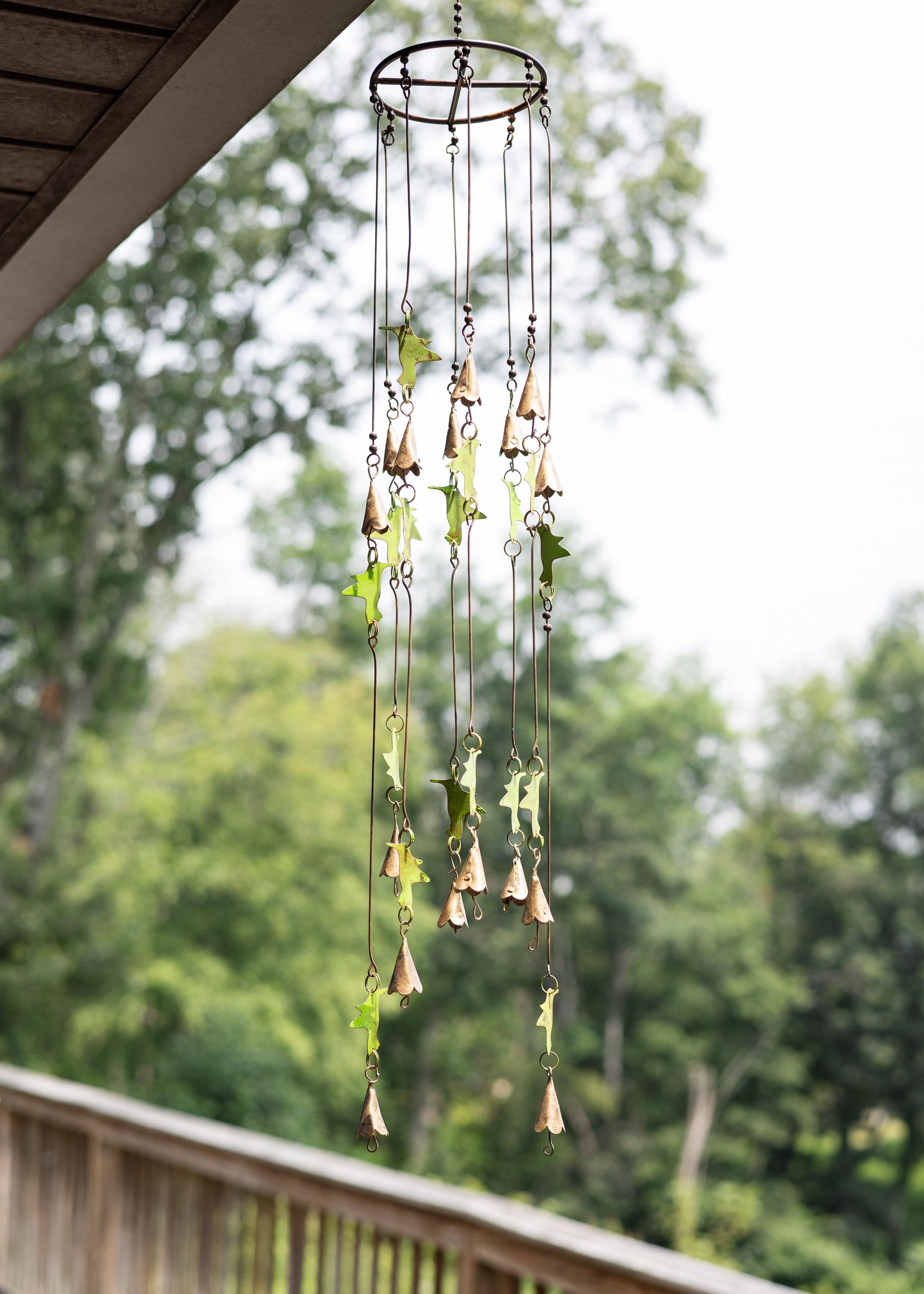 Hummingbird Bells Wind Chime | Copper Verdigris Mobile - Etsy