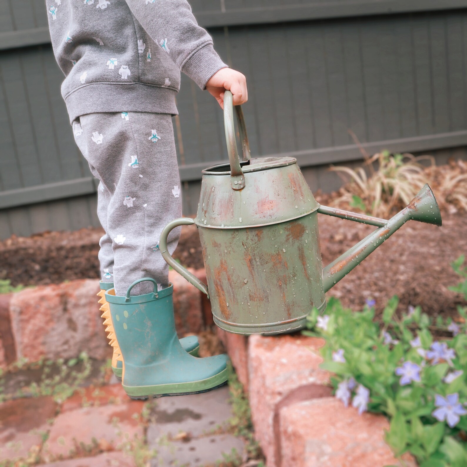 Antique Green Watering Can Garden Decor Garden Tools Etsy