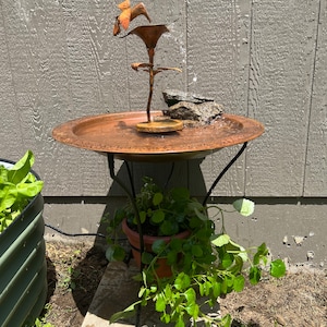 Two Tier Bird Bath, High-quality Steel, Birdbath Decor, Bird Watcher Gift, Bird Lover Gift, Garden Decor, Gift for Home, Gardener Gift Idea image 6