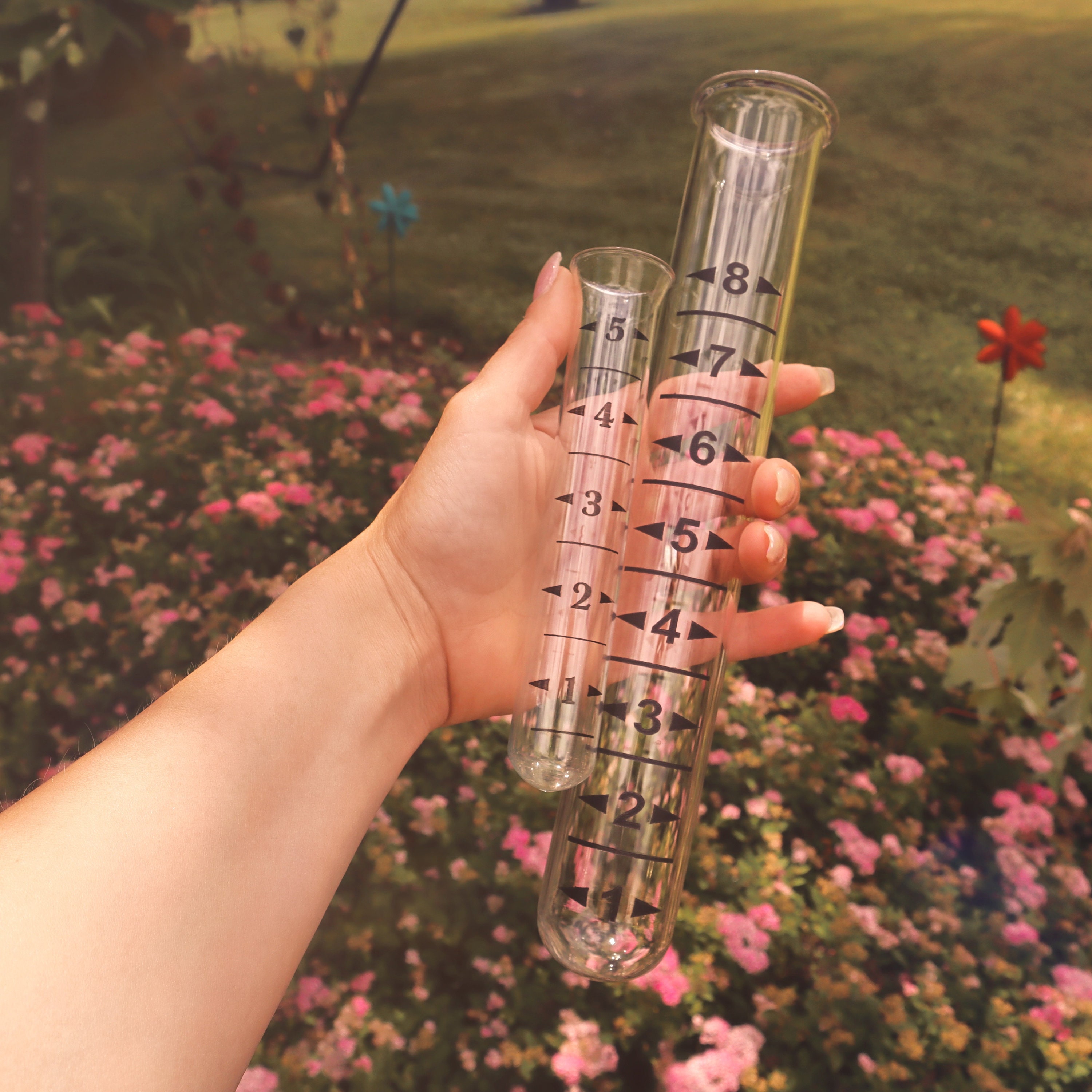 Tube Pluviomètre En Verre - Capacité 5 Pouces, Lot De 2 - Pour Jardin Et Cour - 7