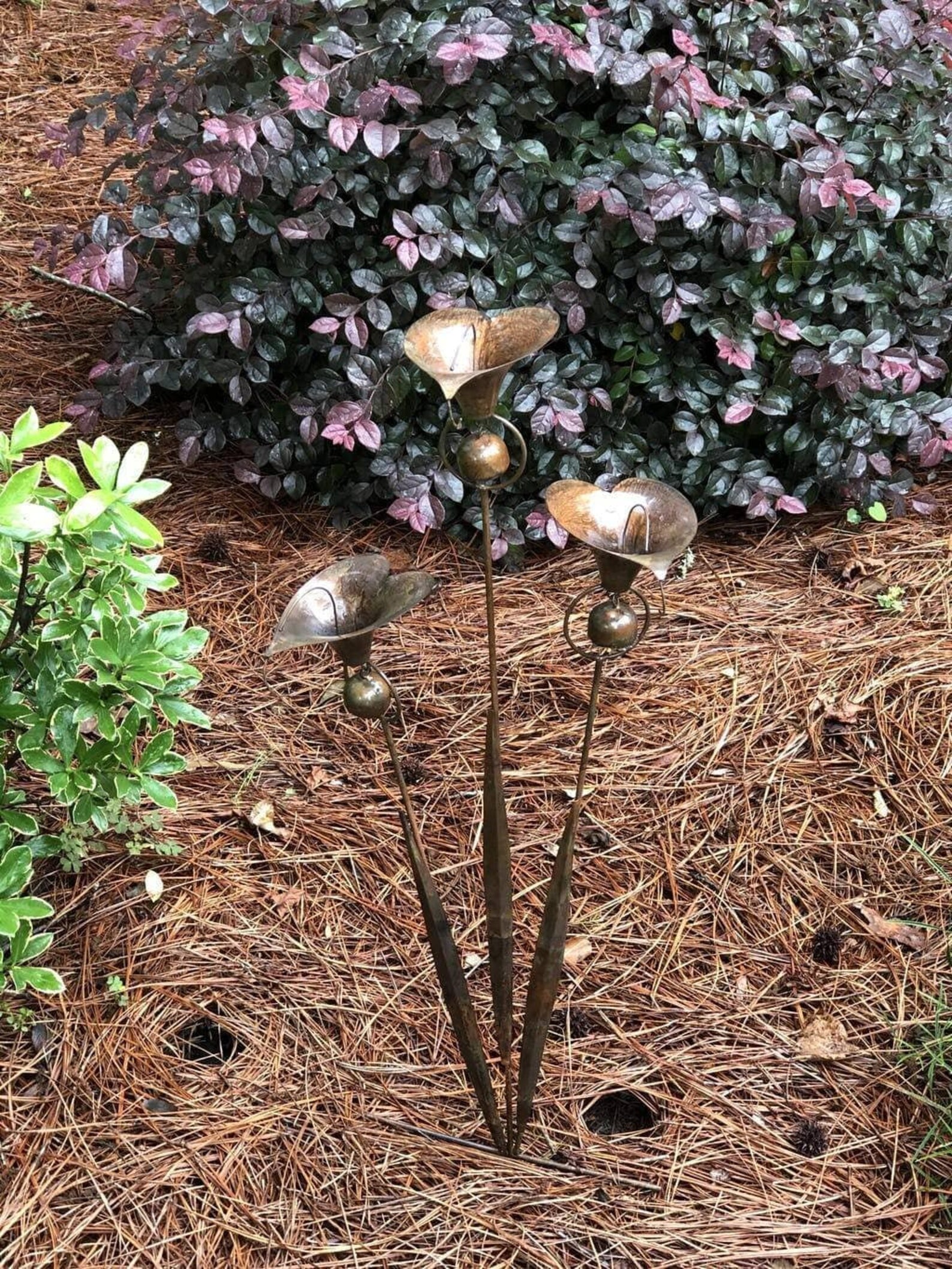 Triple Calla Lily Garden Stake Outdoor Stake Garden Etsy