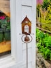 Bird House Garden Decor Stake with Bells, Garden Decor, Patio Stake, Yard Art, Outdoor Decor, Gardener Gift, Birds Lover Gift, Gift for Home 