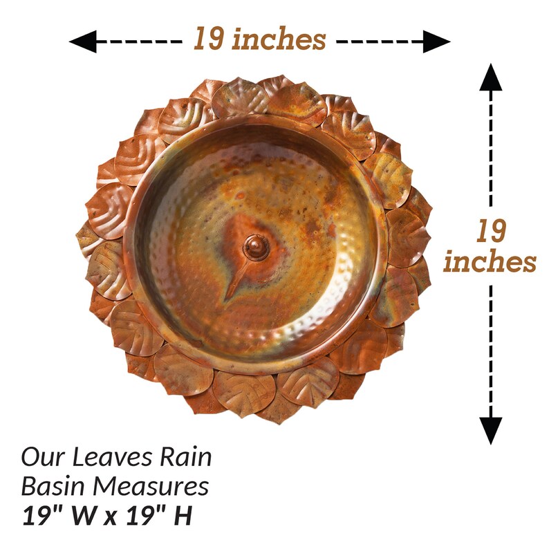 Leaf Rain Chain Receptacle Flamed Metal Rain Chain Garden Etsy