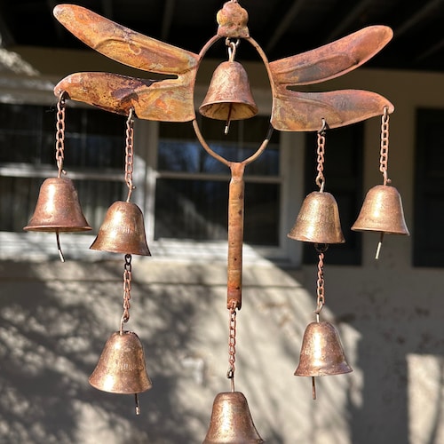 Dragonfly with Bells Wind Chime, Wind Chimes, Garden Decoration, Gardening Gifts, customer-gift-ornament, Decorative Hanging Garden Decore