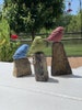 Mini Birds On Rocks Stone Statues - Set of 3, Garden Statues, Outdoor Sculpture, Outdoor Decor, Patio Statue, Yard Art, Garden Decor, Decor 