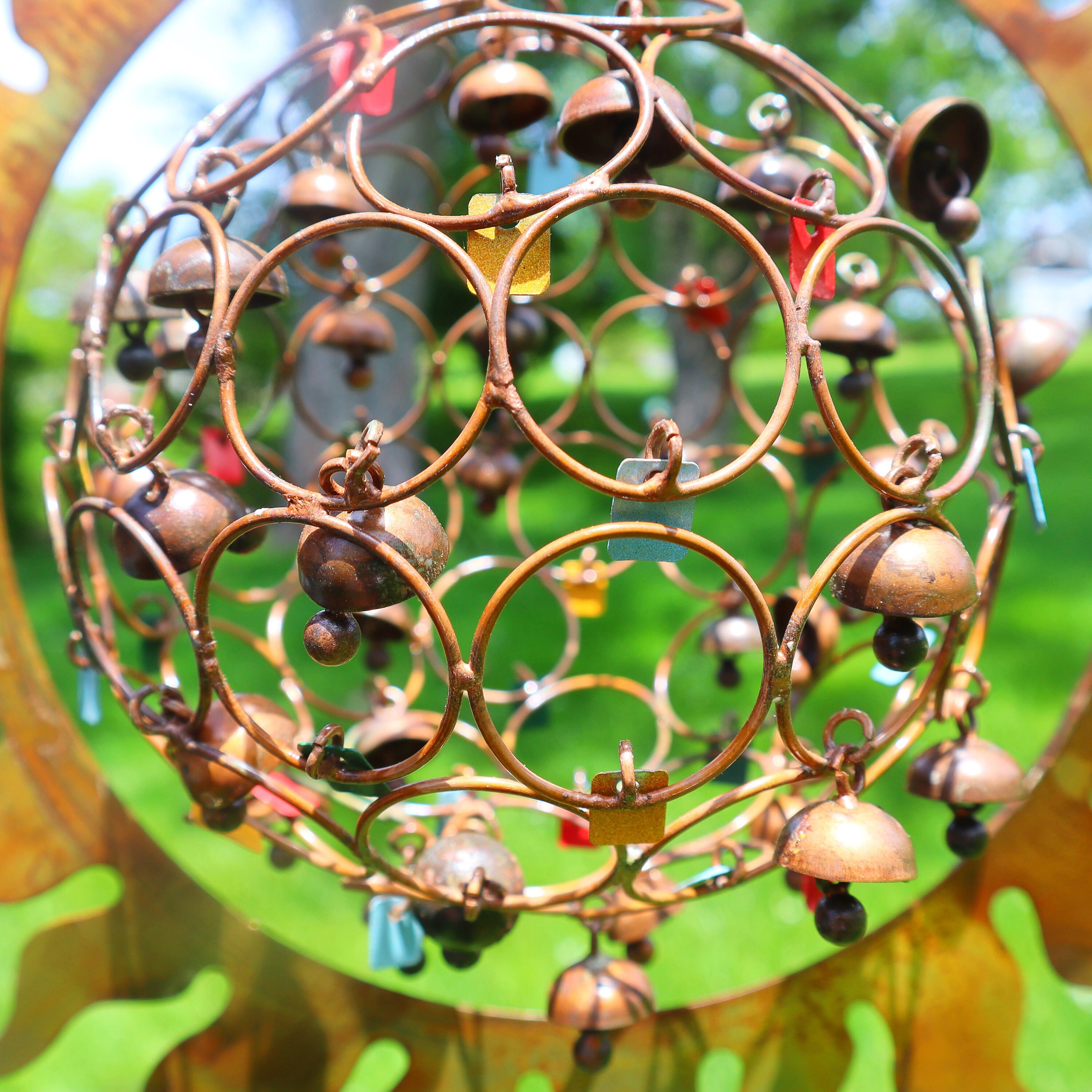 Sun With Ball and Dangles Wind Chime Happy Gardens Wind Etsy