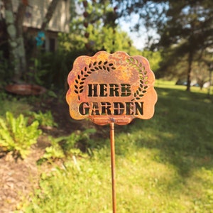 Herb Garden Herb Stake, Garden Decor, Gift for Gardener, Patio Stake, Cute Stake Decoration, Outdoor Decor, Gift for Mom, Garden Stakes