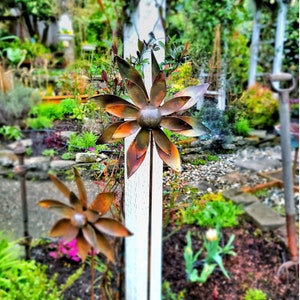 Dahlia Flower Wind Spinner 4&quot;  by Happy Gardens, Flower Garden Art, Wind Sculpture, Handmade Wind Spinner, Landscape Decor, Gardener Gift