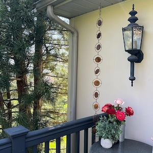 Circle Rain Chain, Rain Chain Outdoor, Garden Rain Chain, Garden Decoration, Yard Art Decor, Gardener Gift, Outdoor Gift, Patio Rain Chain
