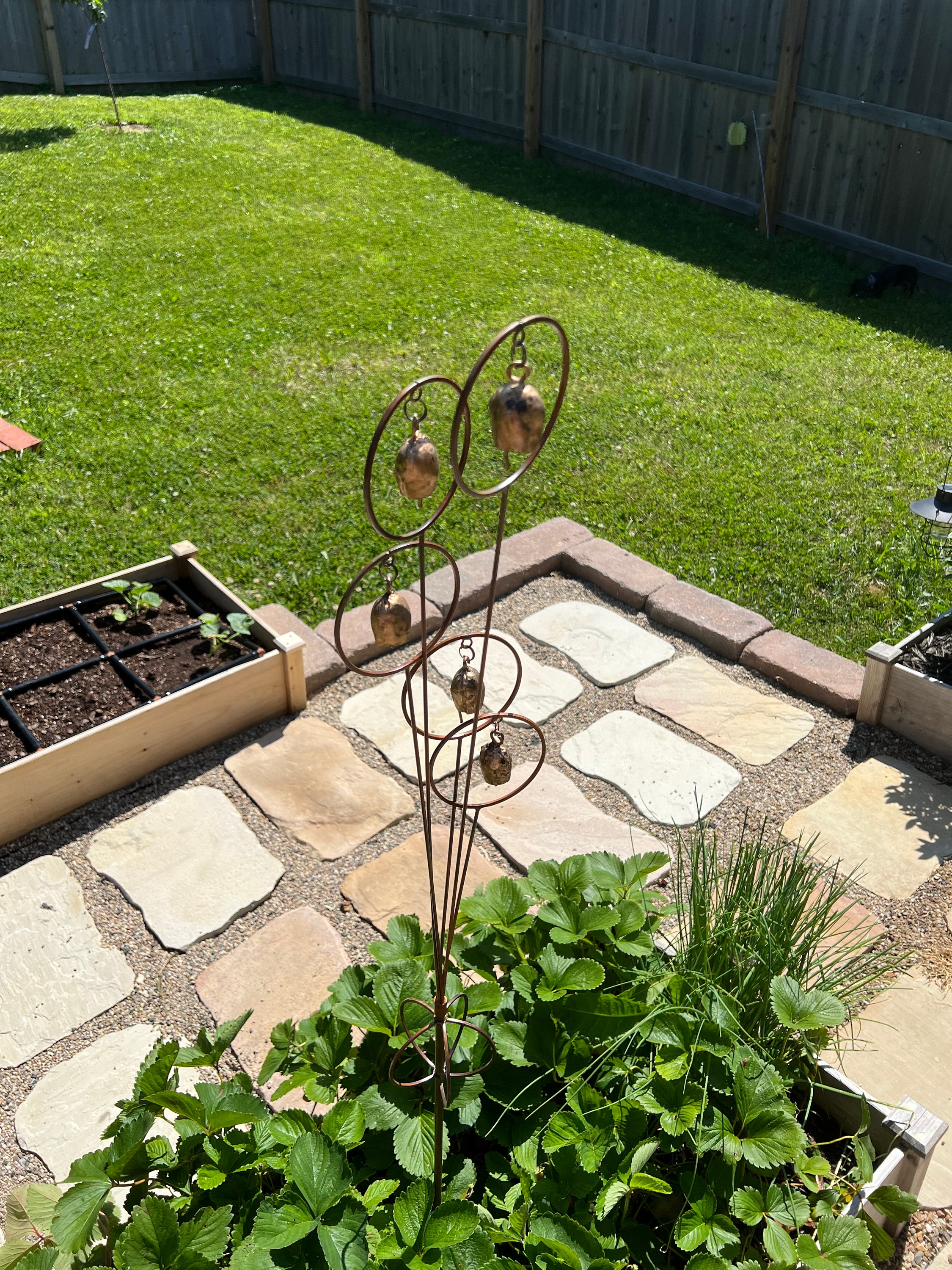 Bells Garden Stake - Happy Gardens | Garden Stakes | Gardening Decor | Gardening Gifts | Yard Art | Yard Decor | Outdoor Decor | Metal Art