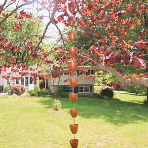 Scallop Cup Rain Chain | gift-for-gardening-mom | natureful | handmadeful | gifted-decorful | n ewhome | farmhousedec or | deco rrustic