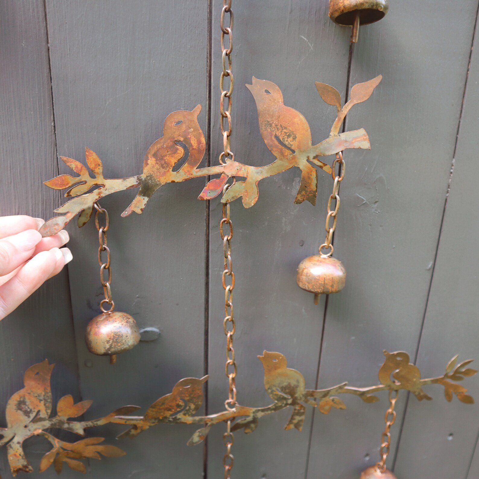 Birds and Branches Wind Chime Yard Art Garden Decor Etsy