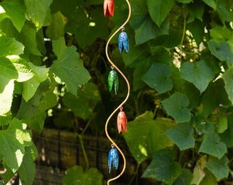 Bell Spiral Multicolor Wind Chime | Handcrafted outdoor decor, memorial wind chime, garden art, unique gift, patio decoration, hanging chime