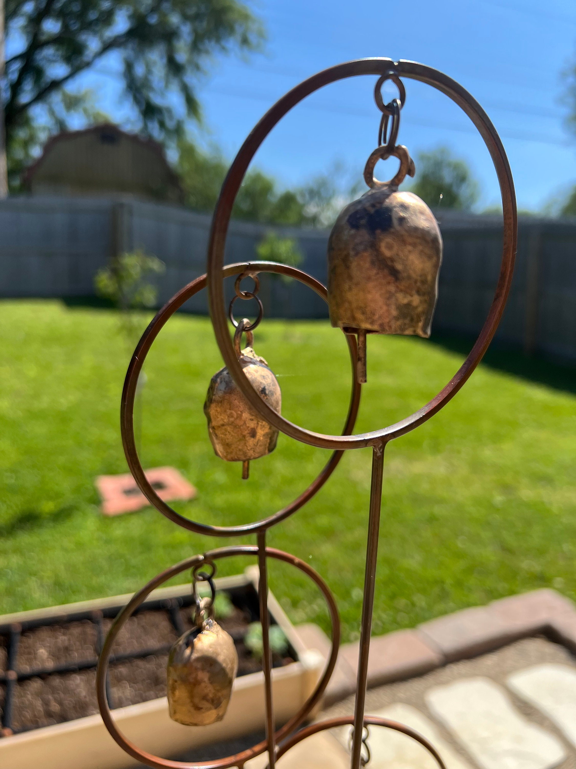 Bells Garden Stake - Happy Gardens | Garden Stakes | Gardening Decor | Gardening Gifts | Yard Art | Yard Decor | Outdoor Decor | Metal Art