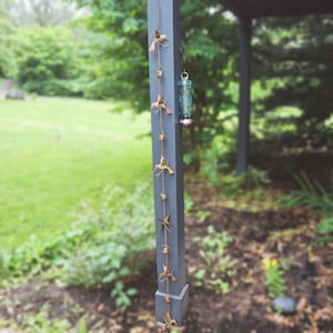 Hummingbirds and Bells Rain Chain | Gifts for Mom | Garden Decor | Yard Art | Patio Decor | Rain Chains | Metal Art | Gardening Gifts | Art