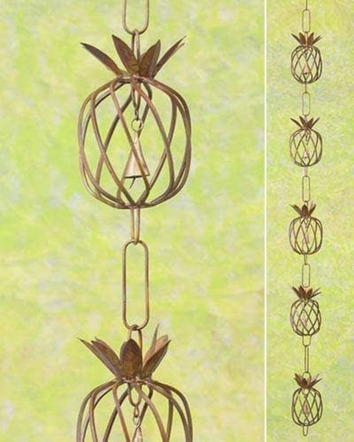 Open Pineapple Hanging Ornament Garden Ornaments Outdoor Etsy