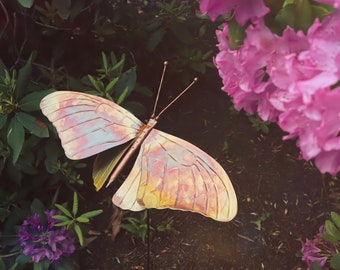Handcrafted Flamed Metal Butterfly Garden Stake | Yard Art, Garden Decor, Metal Butterfly, Lawn Ornament, Handmade Garden Gift