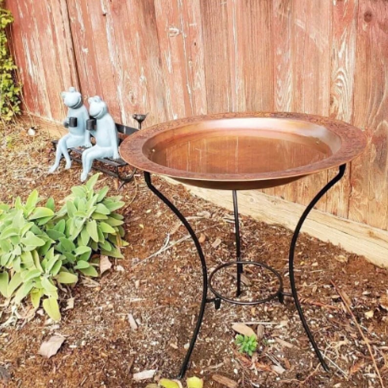 Two Tier Bird Bath, High-quality Steel, Birdbath Decor, Bird Watcher Gift, Bird Lover Gift, Garden Decor, Gift for Home, Gardener Gift Idea image 1