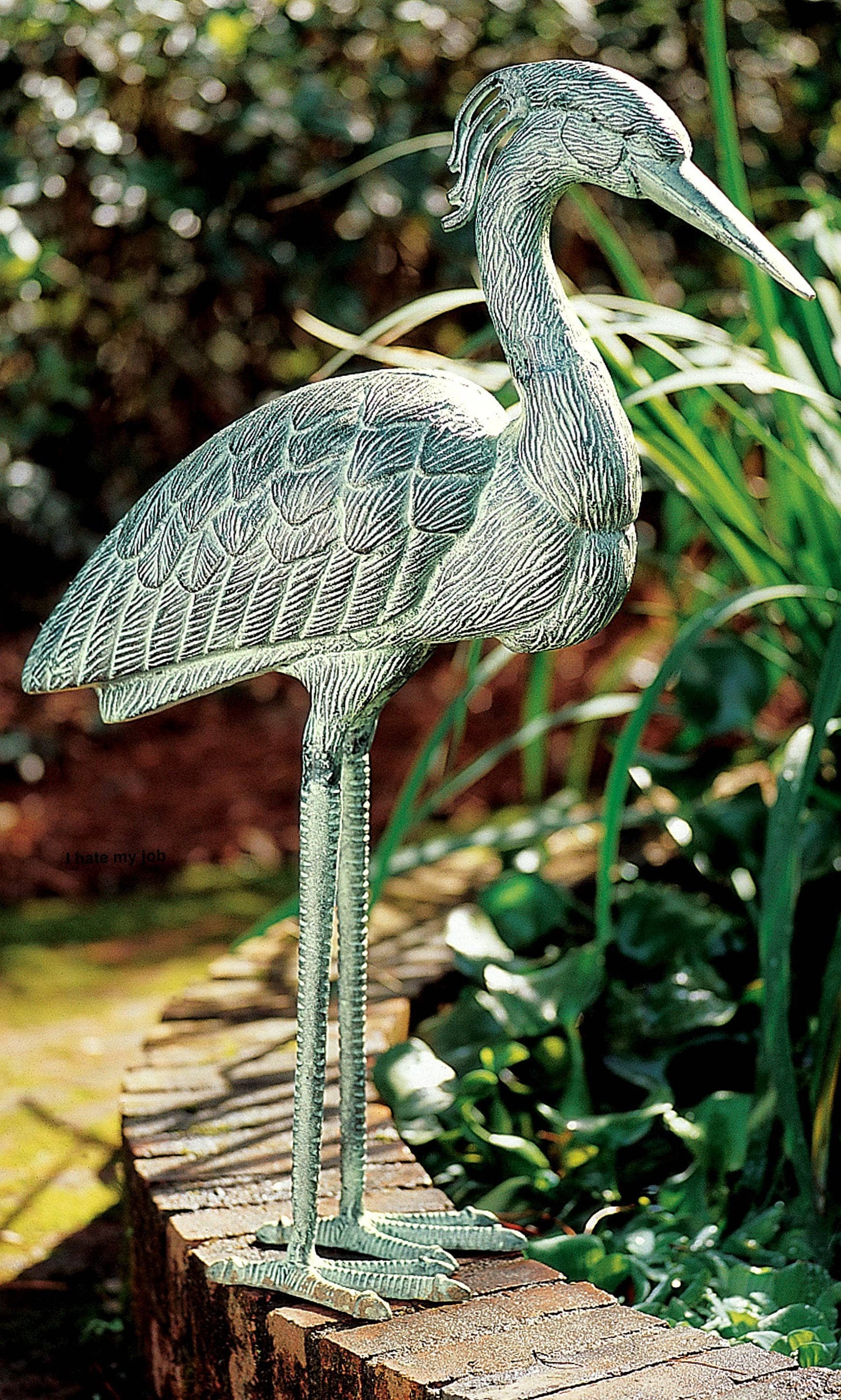 Cast Aluminum Great Blue Heron Garden Statues Garden | Etsy