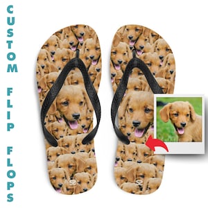 Personalized flip flops, custom photo based print flipflops, customized unique elegant quality flip flops gift