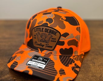 Men’s Richardson 112 Trucker Hat Little Debbie Hunting Club Leather Patch Hat | real tree original Hat | Real Tree Hat | Leatherette Patch