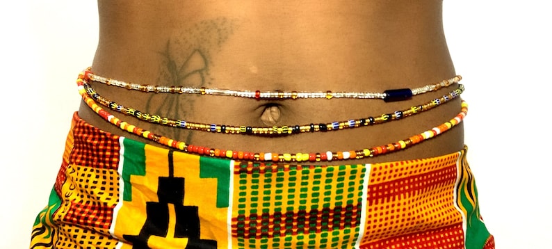 African glass beads Block African beads Clear waist beads African waist beads Crystal waist beads Belly chains