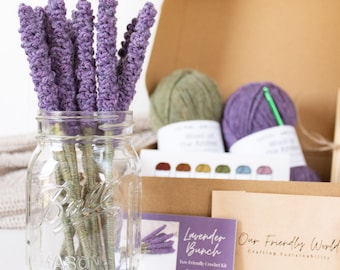 Lavender Crochet Bouquet Kit: Beginner DIY Forever Flowers