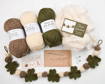 Shamrock Garland Crochet Kit: Beginner St Patrick's Day Craft