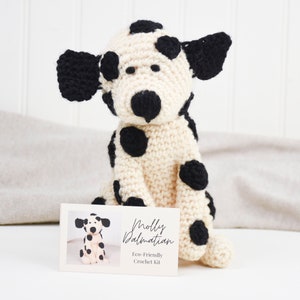 Crochet Kit, Beginner Crochet Kit, Amigurumi Kit, Crochet Kit Beginner with Yarn, Dalmatian Crochet Kit, Puppy Dog Crochet Pattern