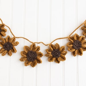 Virkmönster för solrosgirlang: Blommig spiral (PDF-mönster)