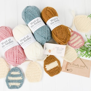 Easter Egg Garland Crochet Kit: Wool Yarn, Beginner Friendly