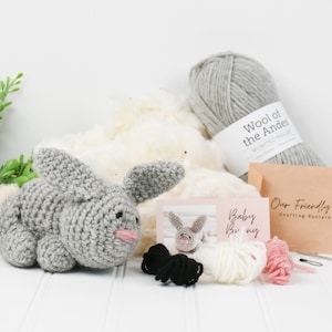 Easter Bunny Crochet Kit, Learn to Crochet, Beginner Crochet Kit, Crochet Kit with Yarn, Amigurumi Kit, Crochet Kit with Tutorials