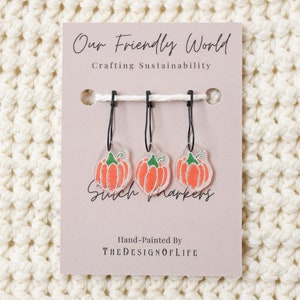 Pumpkin Stitch Markers, Crochet Stitch Markers, Autumn Progress Keepers, Fall Progress Keepers, Halloween Stitch Markers, Set of Three