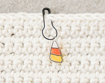 Candy Corn Stitch Markers, Stitch Markers for Crochet, Cute Stitch Marker Set, Candy Corn Knitting Progress Keeper, Halloween Stitch Markers