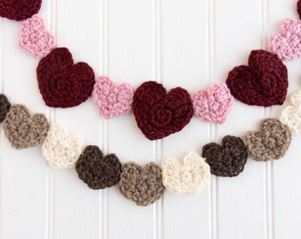 Valentines Crochet Pattern, Crochet Garland Pattern, Crochet Heart Pattern, Valentines Day Crochet Pattern, Valentine Heart Crochet Garland