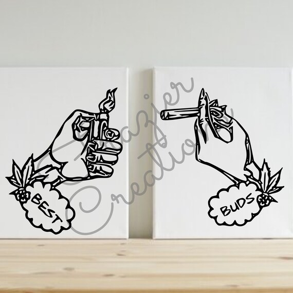 Best Buds SVG Paint Party Sip and Paint Canvas Painting Etsy