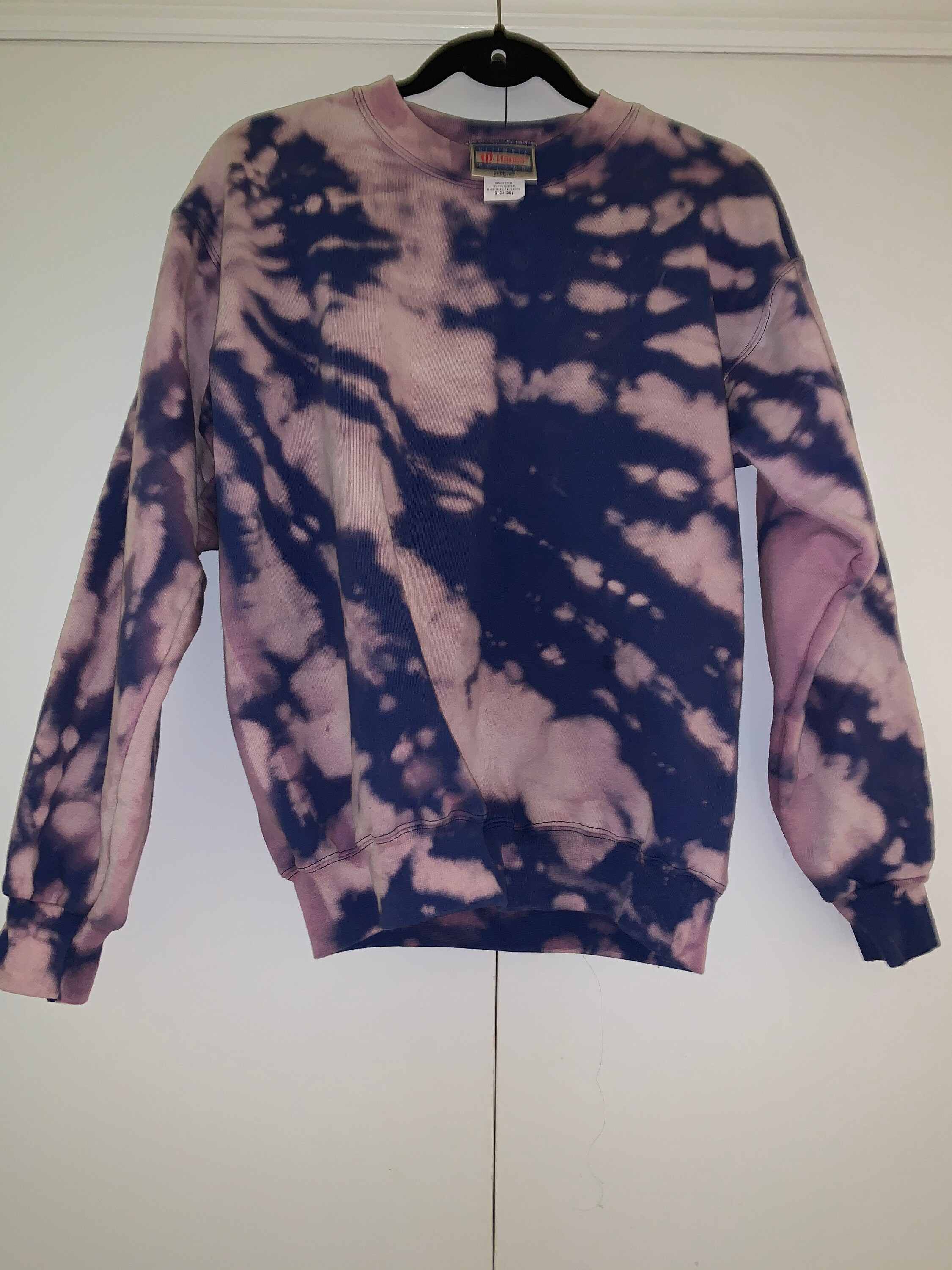 Royal Blue Small Bleach Dye Sweatshirt - Etsy