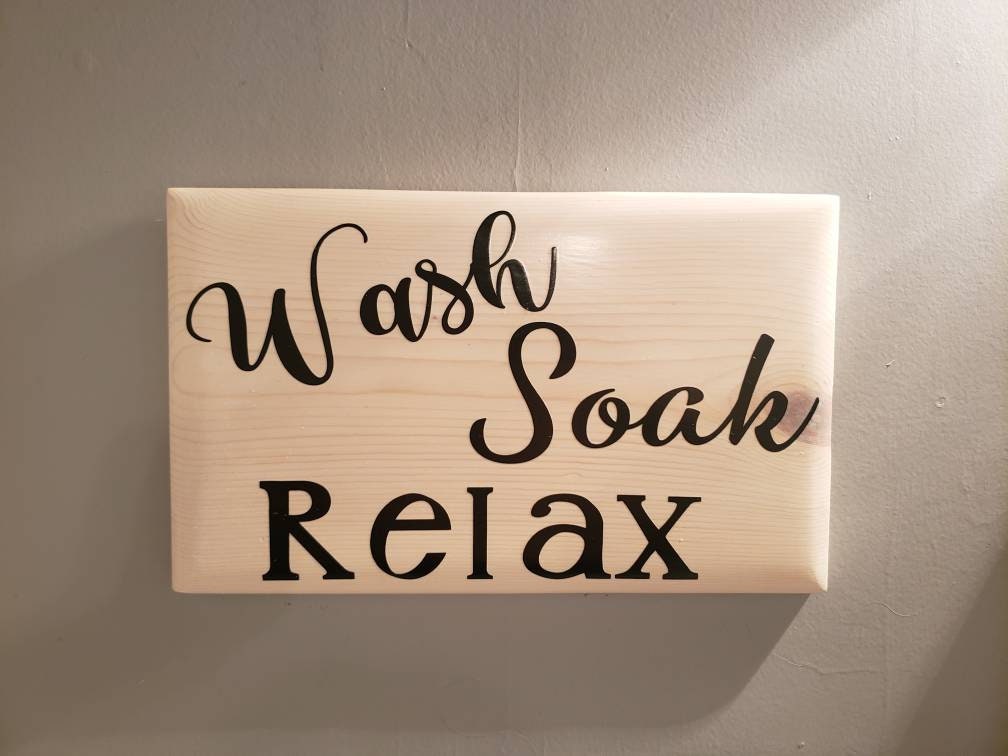Rustikale Bauernhaus Badezimmer Wand-Dekor waschen Soak Relax | Etsy