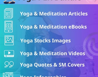 Yoga PLR Bundle Biggest Done-For-You Yoga Content Collection Videos Articles eBooks Images Quotes Mediation Infographics SAVE TIME Buy Now