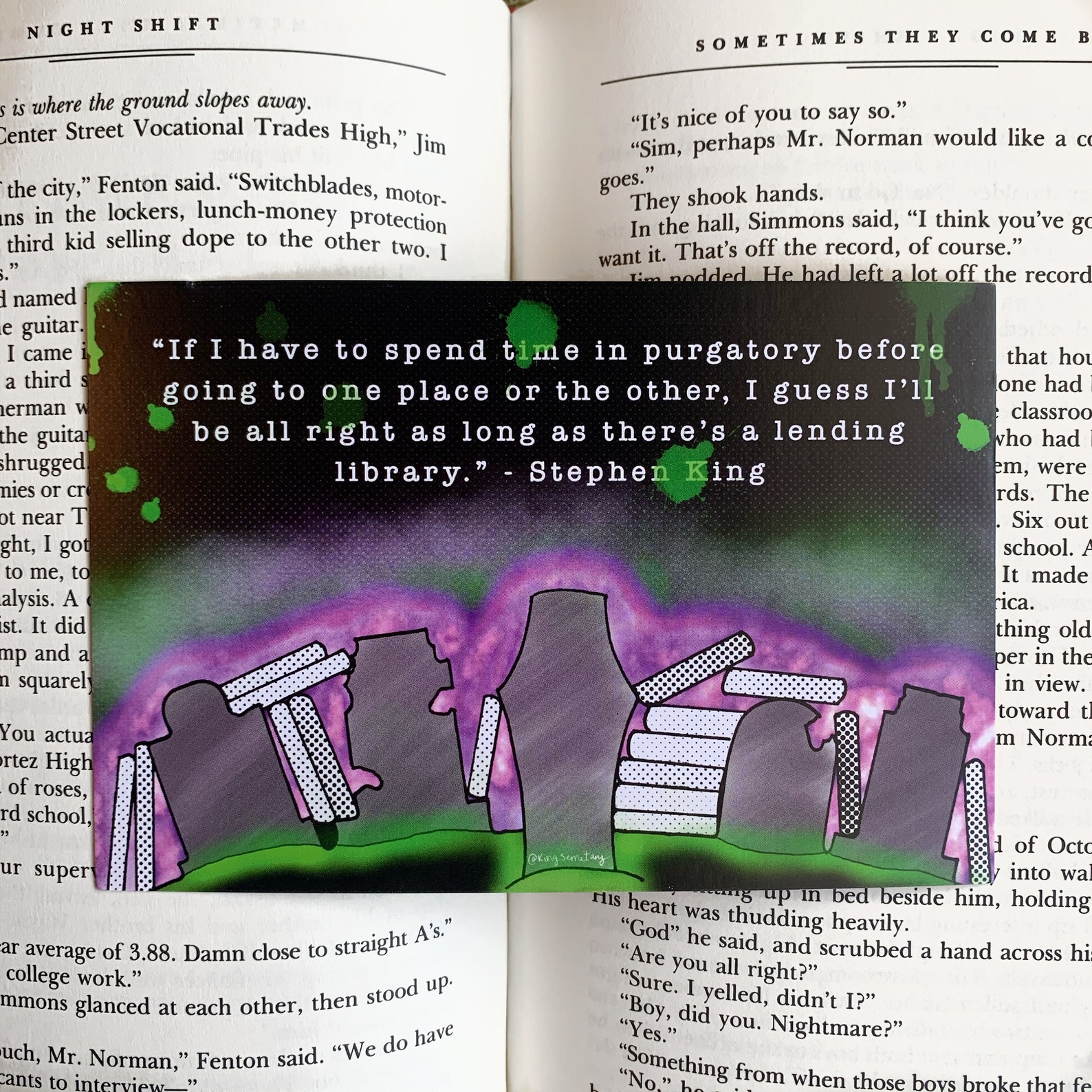 Stephen King Bookmark Art Print | Etsy