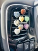 Car Crystal Vent Clip, HEART Vent Clips, Crystal Car Charms 