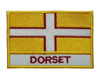 Dorset County Flag Patch Iron On Patch Sew On Embroidered Patch For Shirts T-Shirts Cute Patch United Kingdom County Flag