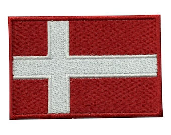 Emblem PATCH DENMARK FLAG 70 x 45 mm Country Scandinavia sewing