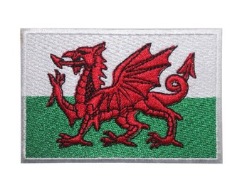Large Wales Flag Embroidered Sew on patch FREE UK P/&P
