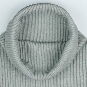 Coarse knit cuffs, tubular fabric, round knitted, mottled, light grey, ribbed cuffs 041