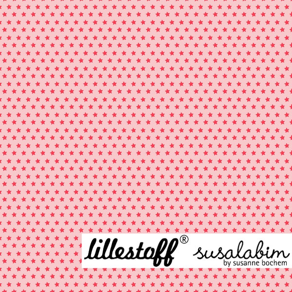 Lille fabric, organic cotton, pink, Susalabims basic asterisk, woven fabric
