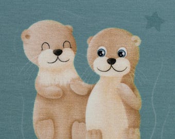 Splish Splash by Mrs Mint Design, jersey cotton, swafing, otter, panel
